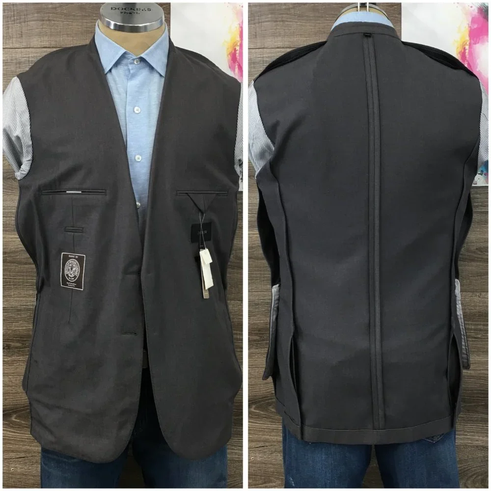 New J Crew Mens Blazer Sport Coat Two Button Casual Jacket 40L Wool Cotton Suits